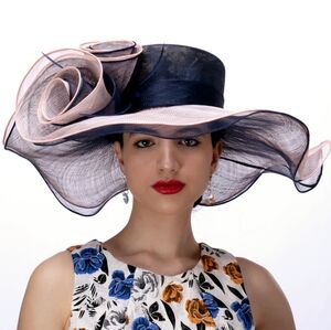 Beloved Millinery Gorgeous Couture Two-Tone Adjustable  Wide Brim Hat